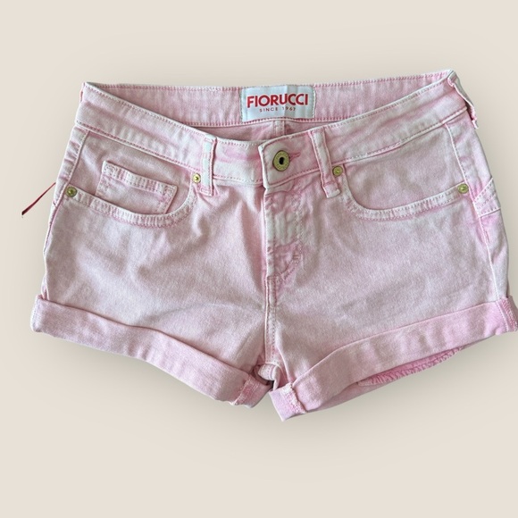 Fiorucci | Pink Denim Cuffed Shorts | Size 27 | NWT - Picture 2 of 10
